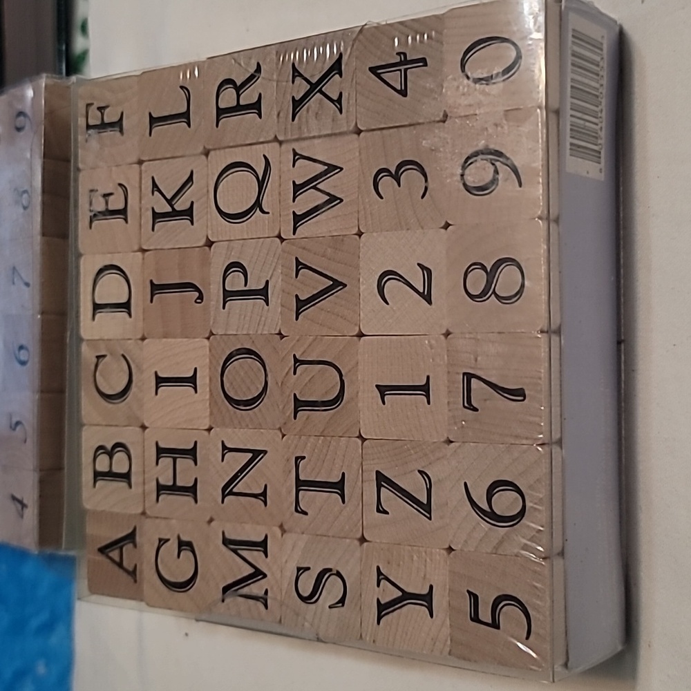 Joann Craft Essentials 36 Rubber Stamps Block Numbers & Letters 1/2"